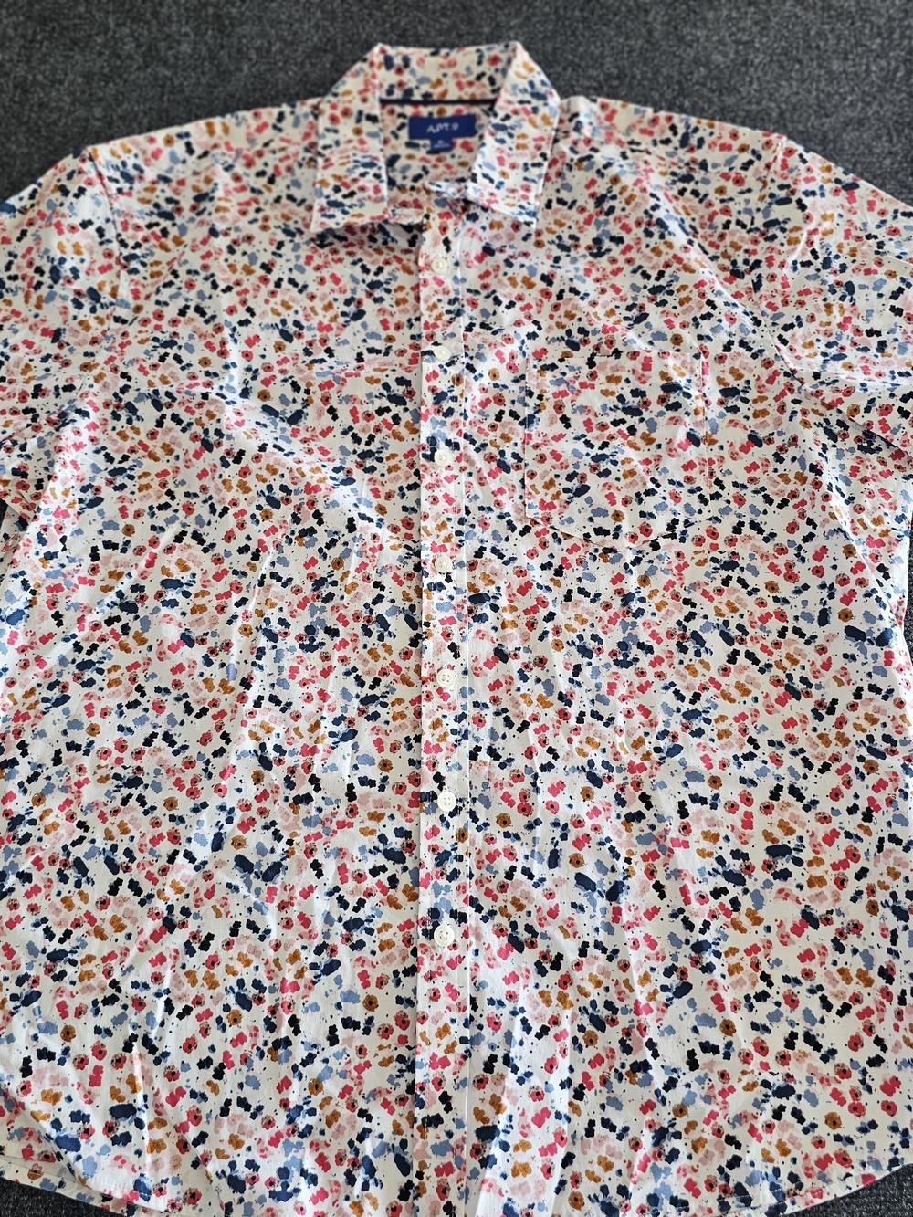 Apt. 9 Men's White Colorful Button-Up Shirt XL